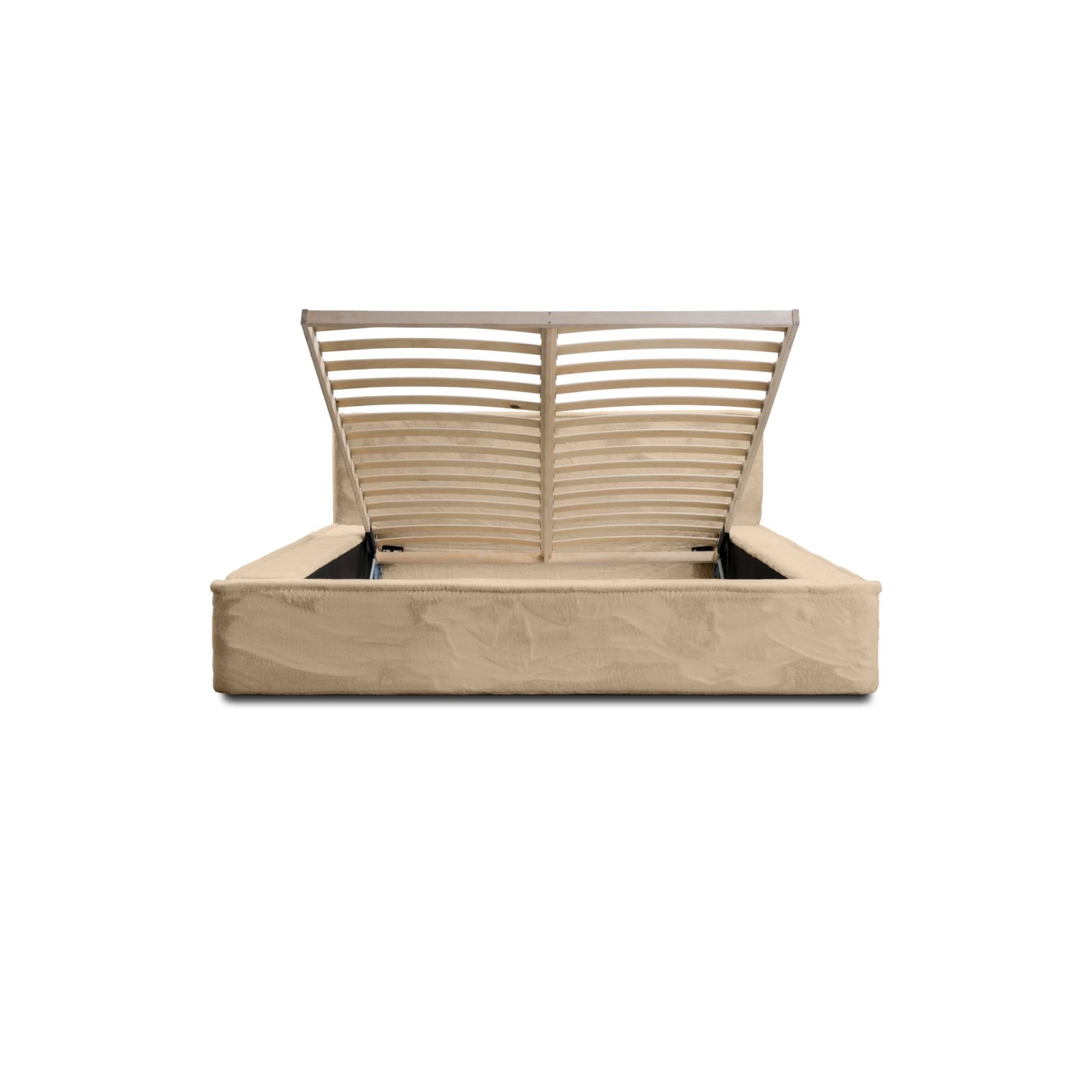 Polsterbett Casto Mikrofaser mit Fell-Optik 180x200 mit Holzrahmen Lapit 33