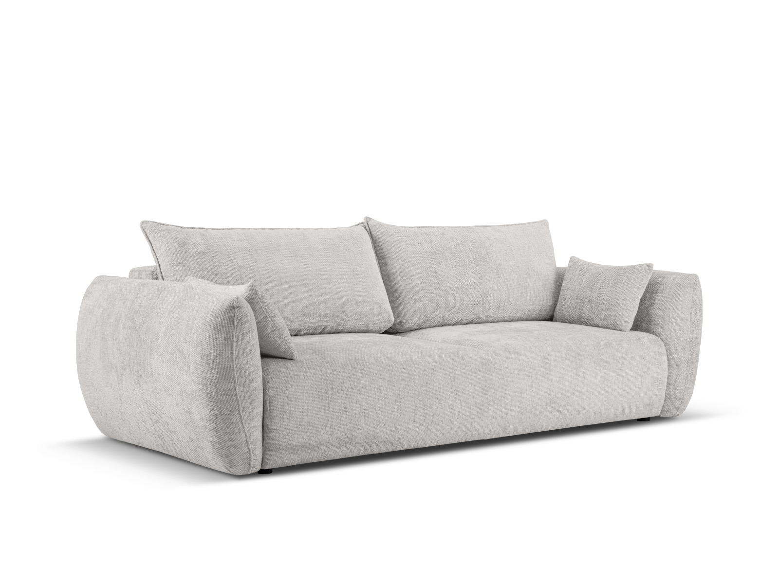 Cosmopolitan Design Schlafsofa Matera 3-Sitzer mit Bettkasten Chenille Eden Silber