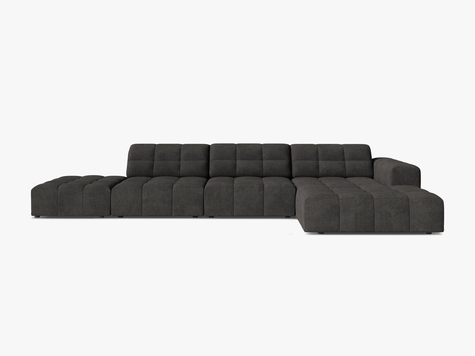Micadoni Ecksofa Jennifer 5-Sitzer Rechts Chenille Eden Dunkelgrau
