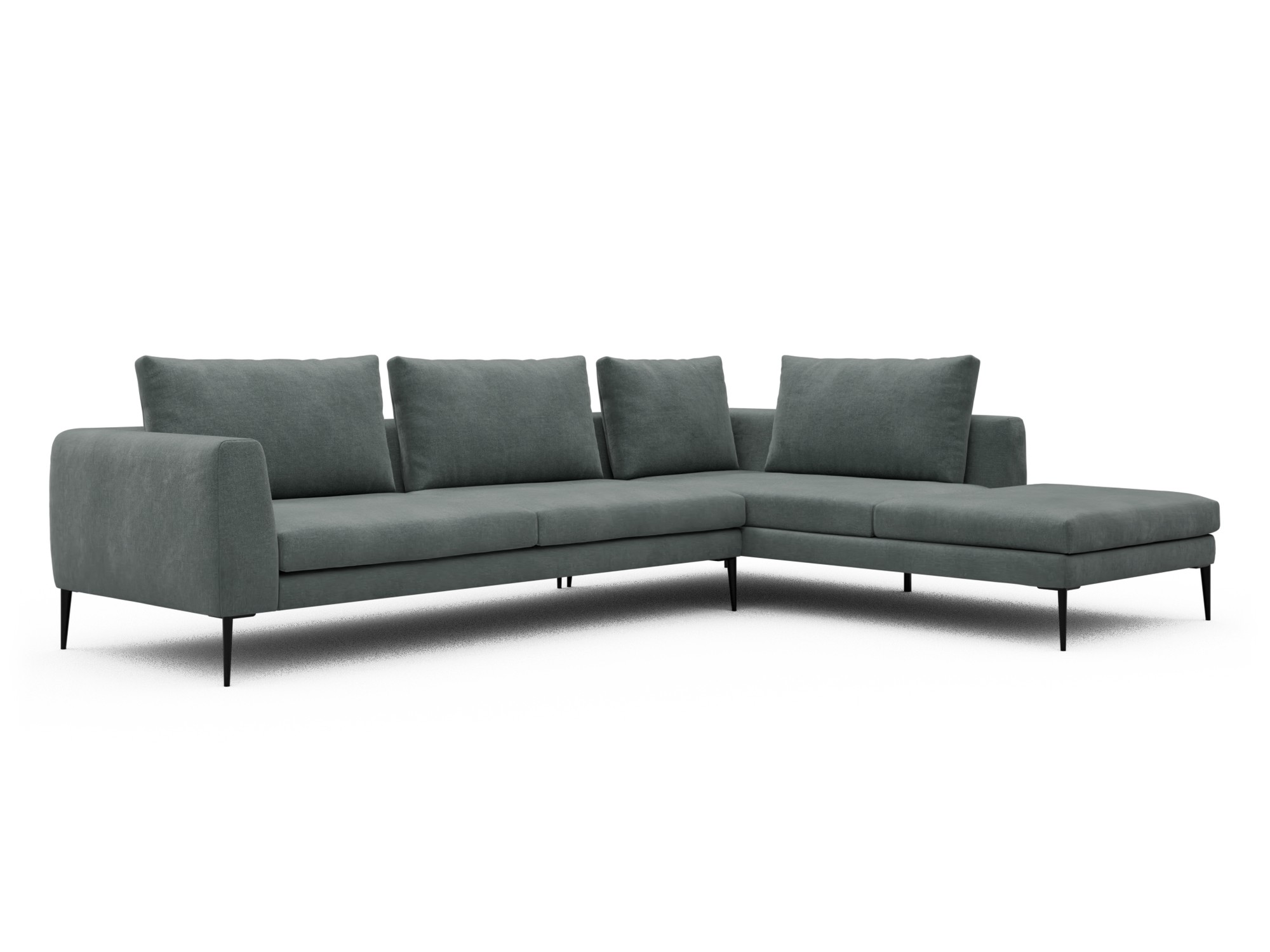 Skandi Home Ecksofa Paul Relax-Ecke rechts mit 3-Sitzer Smooth-Silver-Grey moebelfaktor