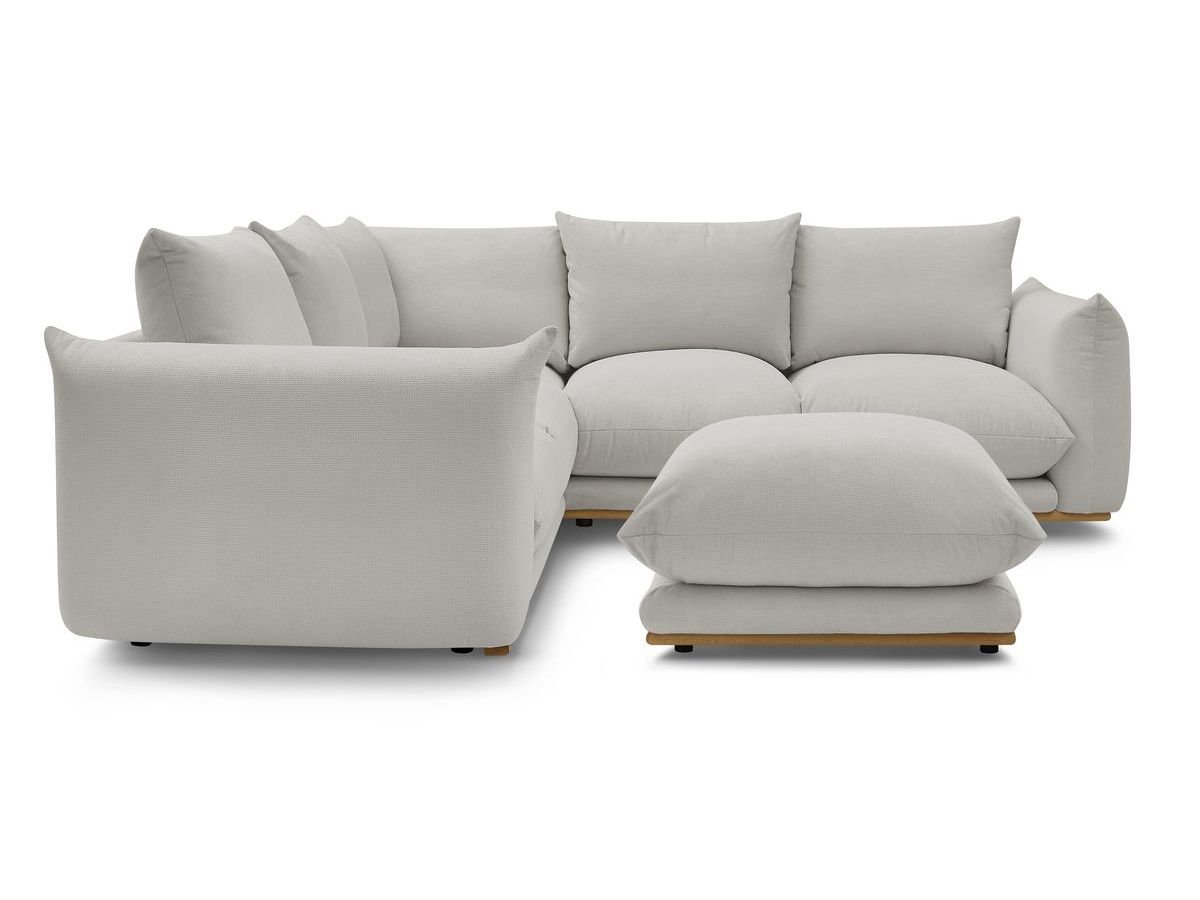 Bobochic Ernest Ecksofa mit Pouf Stoff Hellgrau