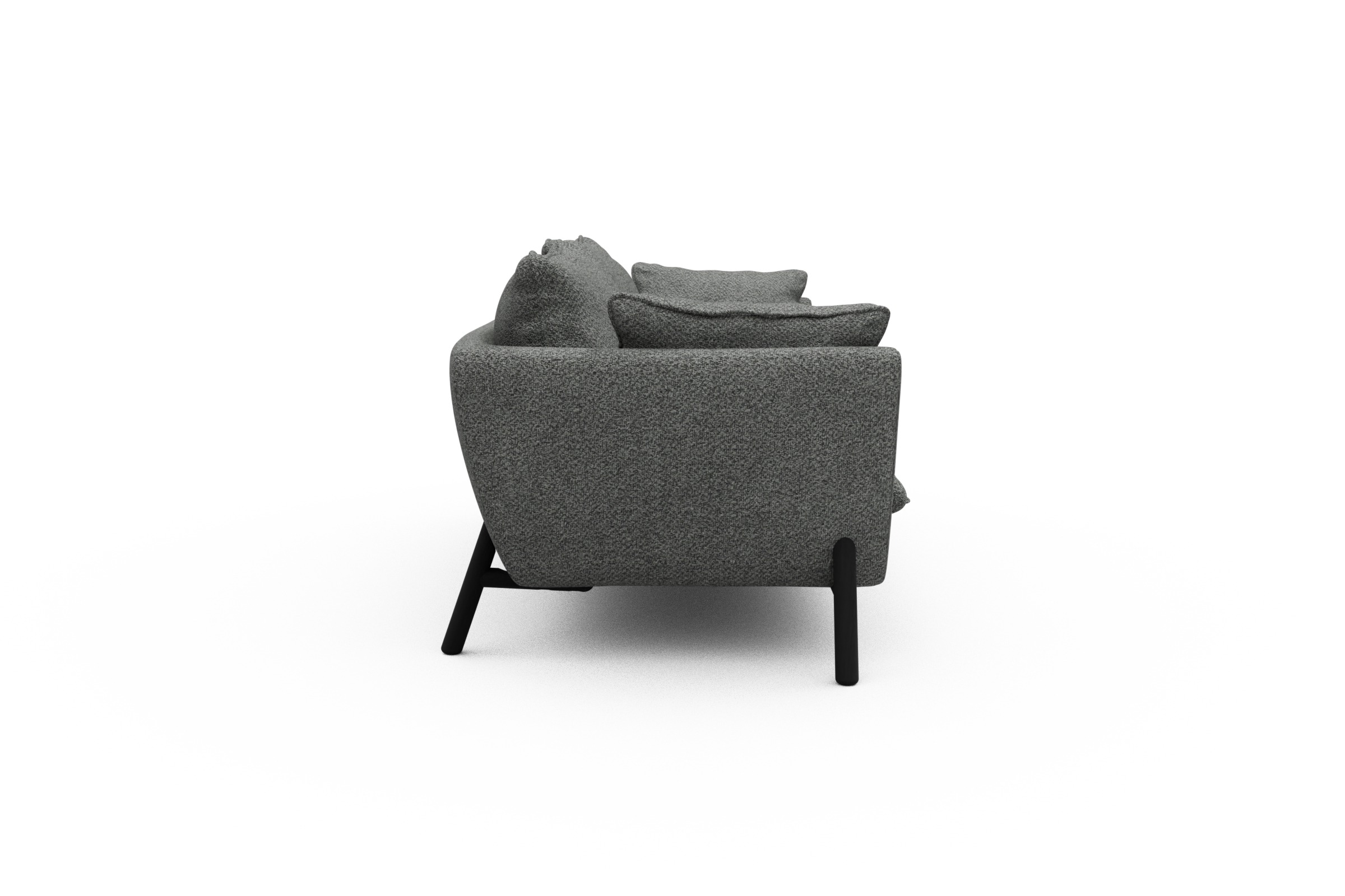 Sofa Emil PREMIUM 3-Sitzer Beinfarbe Eiche Schwarz Vanora-Warm-Grey