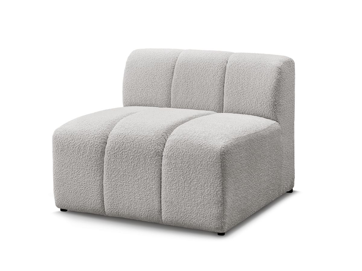 Bobochic Annecy Sofamodul 1-Sitzer Bouclé-Stoff Hellgrau