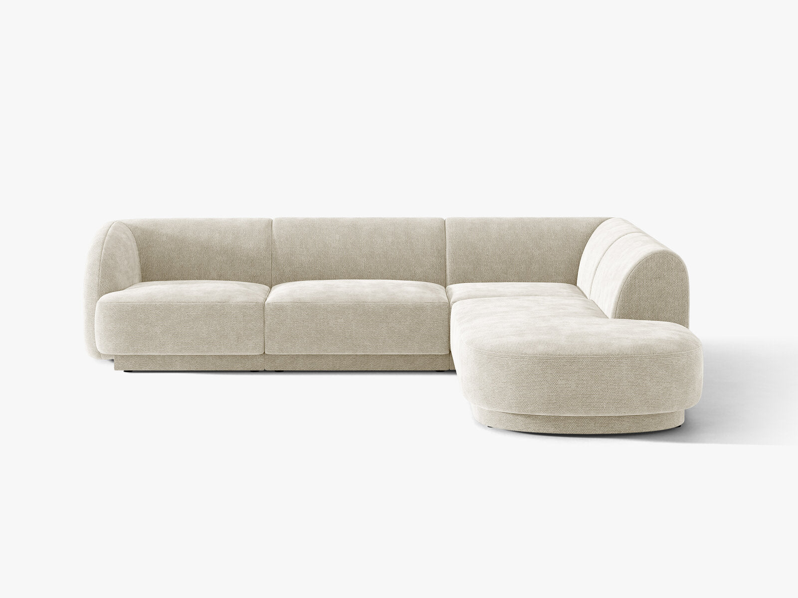 Micadoni Ecksofa Miley 6-Sitzer Rechts Chenille Eden Helles Beige