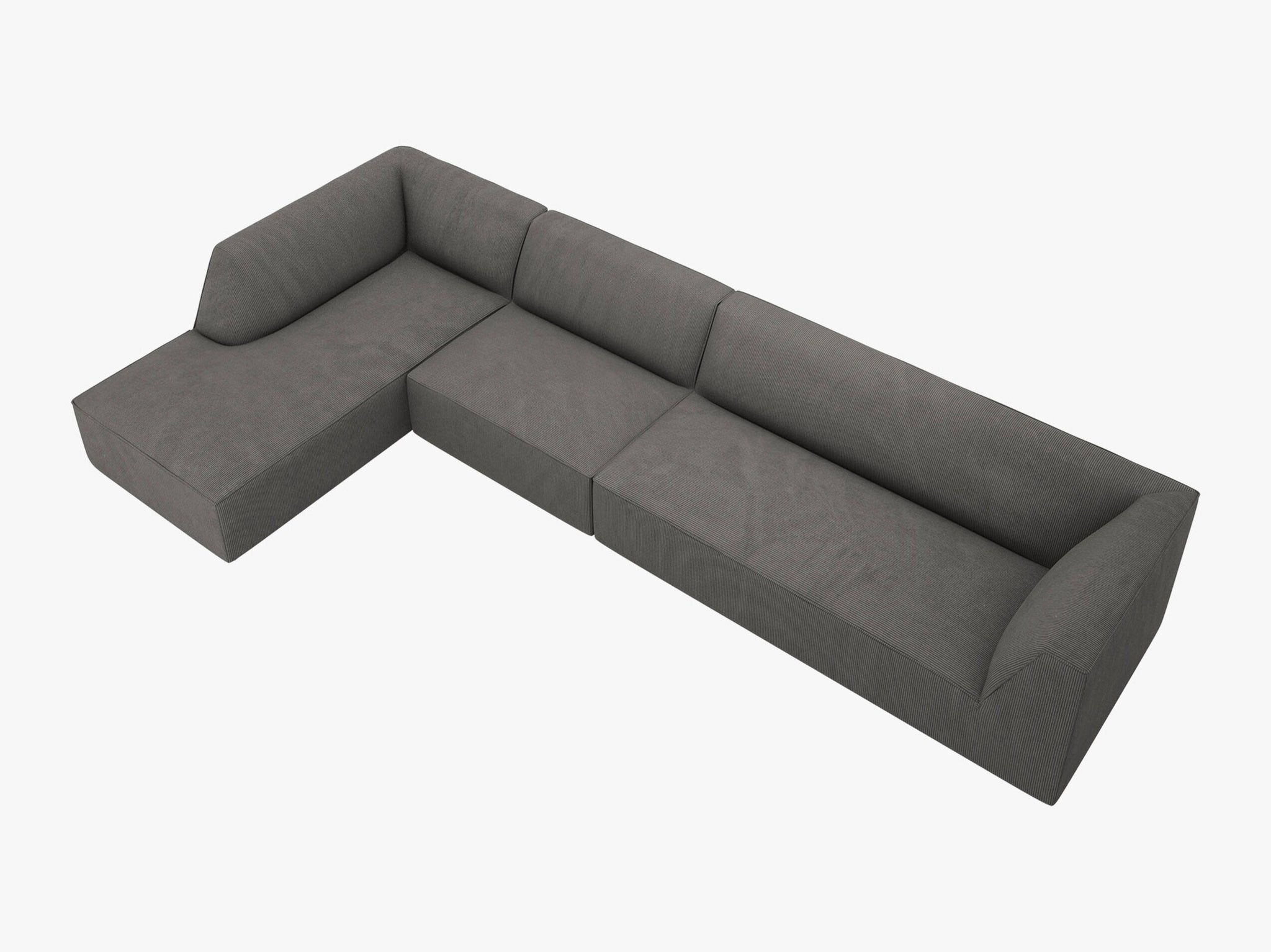 Micadoni Ecksofa Ruby 5-Sitzer Links Kord Scala Dunkelgrau