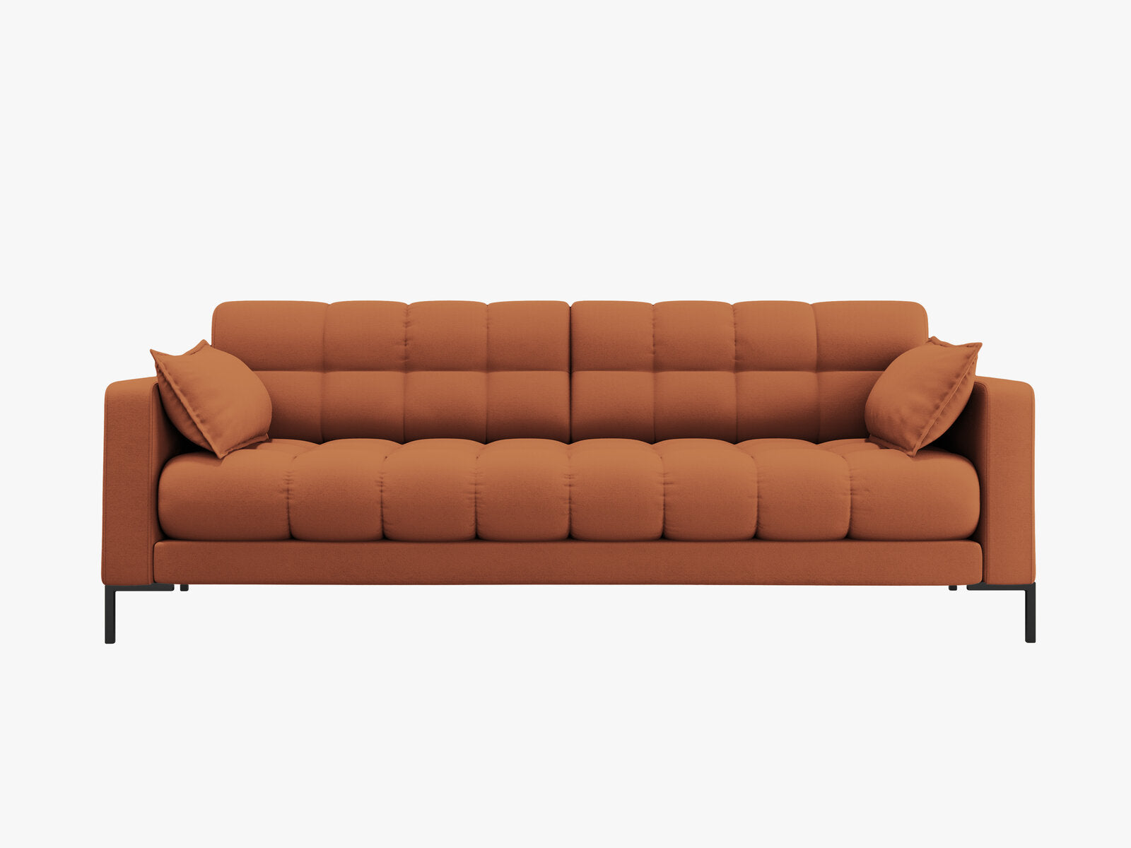 Micadoni Sofa Mamaia 4-Sitzer Strukturierter Stoff Neve Ziegel schwarze Beine