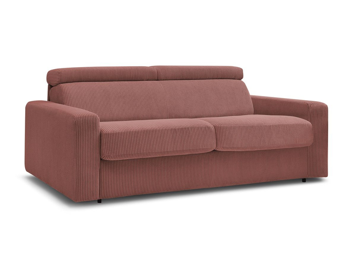 Bobochic Monaco Schlafsofa 3-Sitzer Cordsamt Rosa, Liegefläche 160 × 190 cm