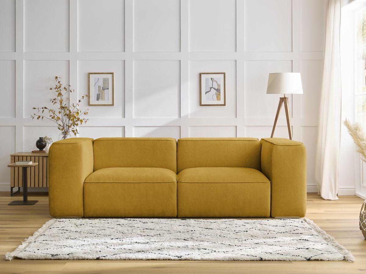 Bobochic Zephyr Sofa 2-Sitzer Strukturstoff Gelb