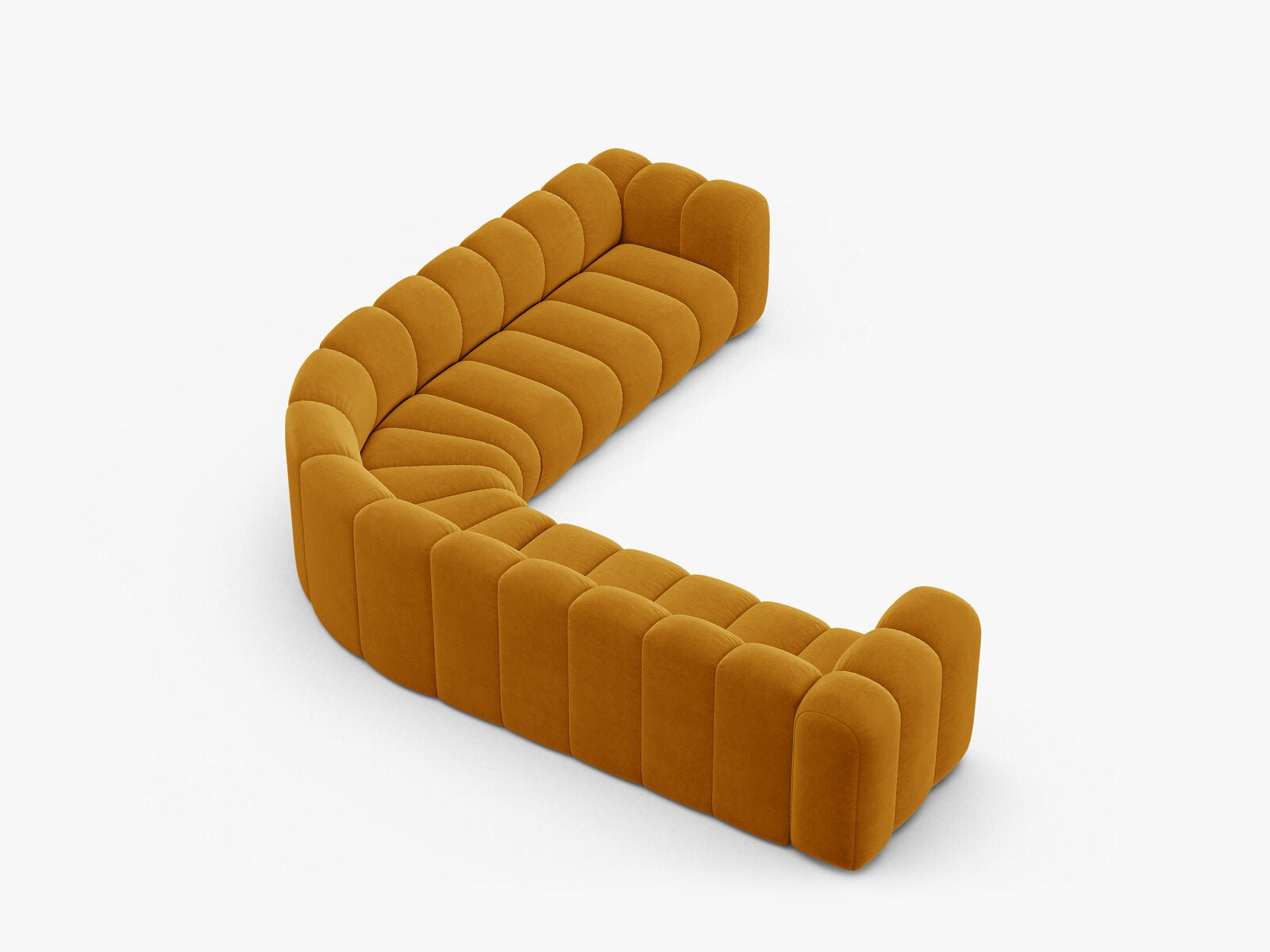 Micadoni symmetrisches Ecksofa Lupine 5-Sitzer  Samt Salvador Gelb