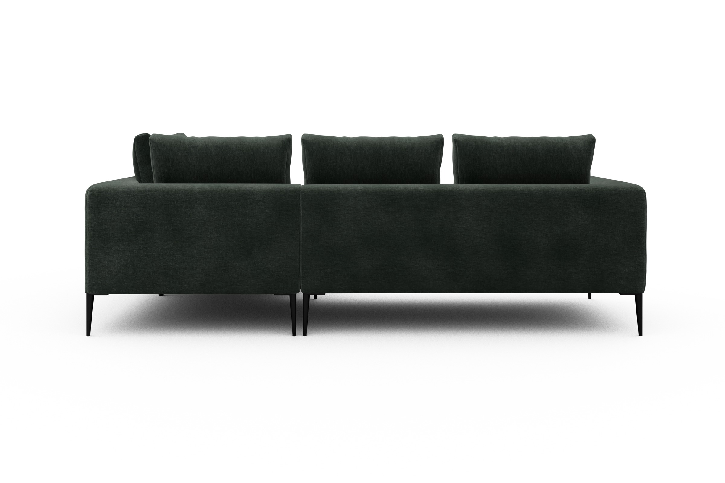 Ecksofa Paul Relax-Ecke rechts mit 2-Sitzer Smooth-Laurel-Green