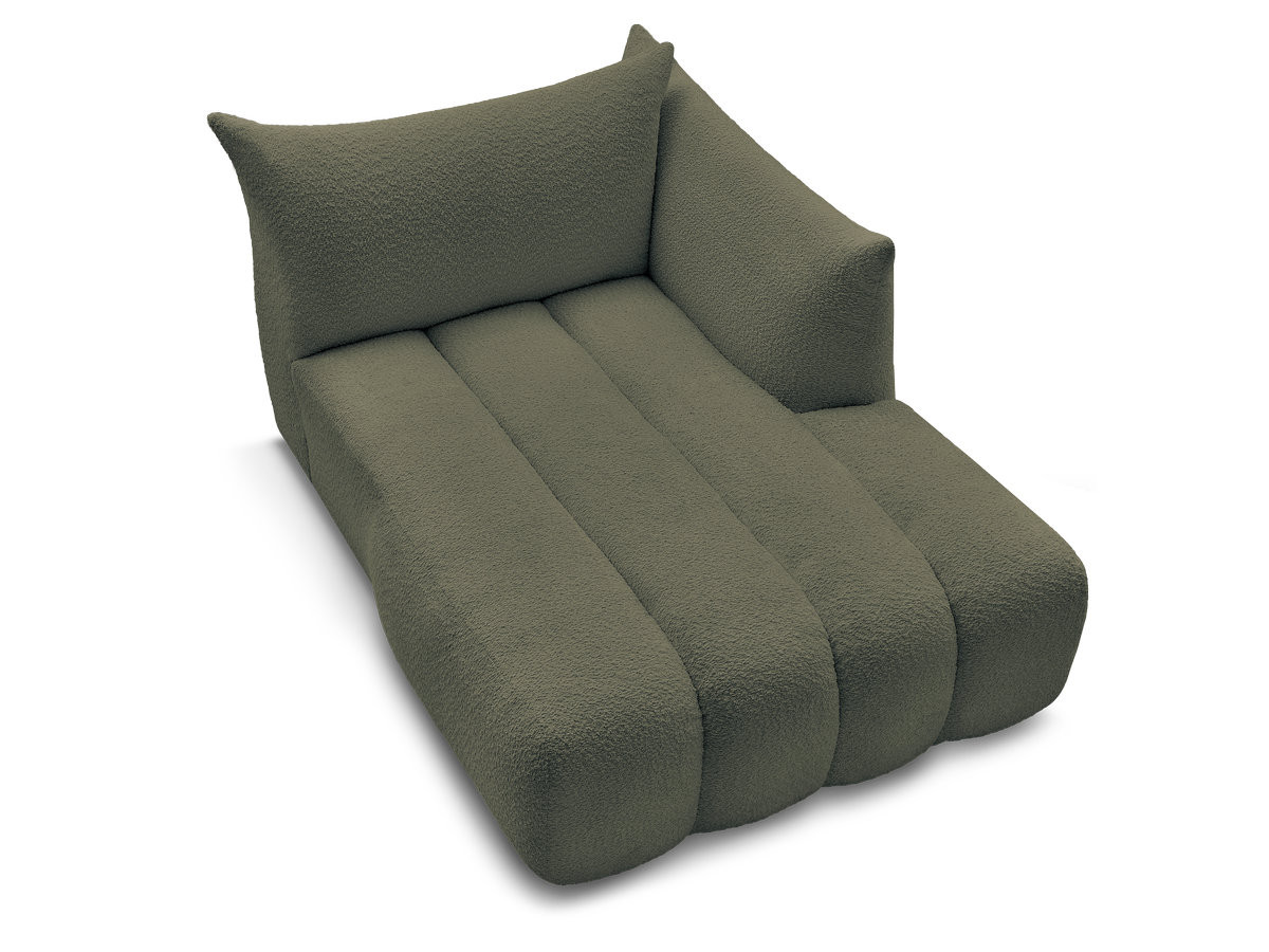 Bobochic Azra Méridienne-Modul Bouclé-Stoff Grün Ecke rechts