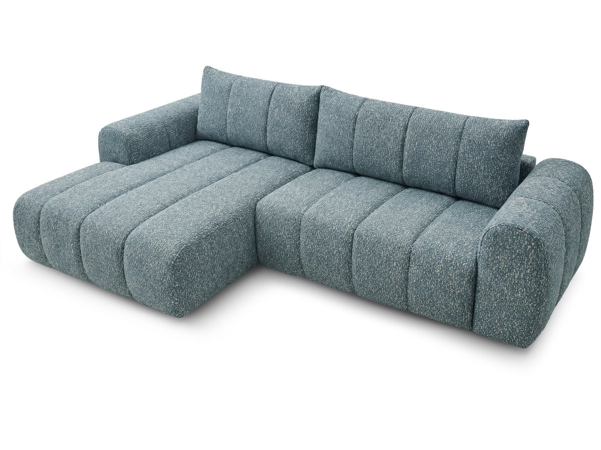 Bobochic Nesty Ecksofa 272 cm Melange-Stoff Blau Ecke links