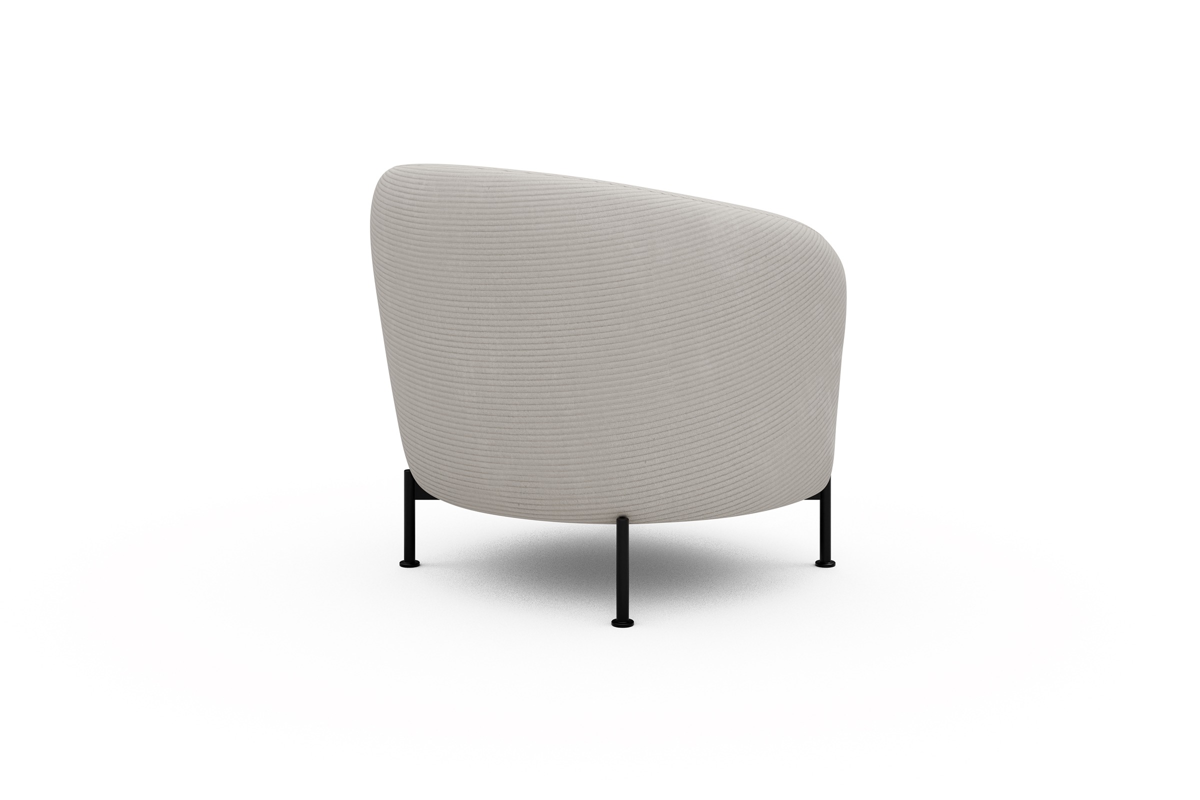 Sessel Ronda X-Metallgestell Schwarz Corduroy-Ivory