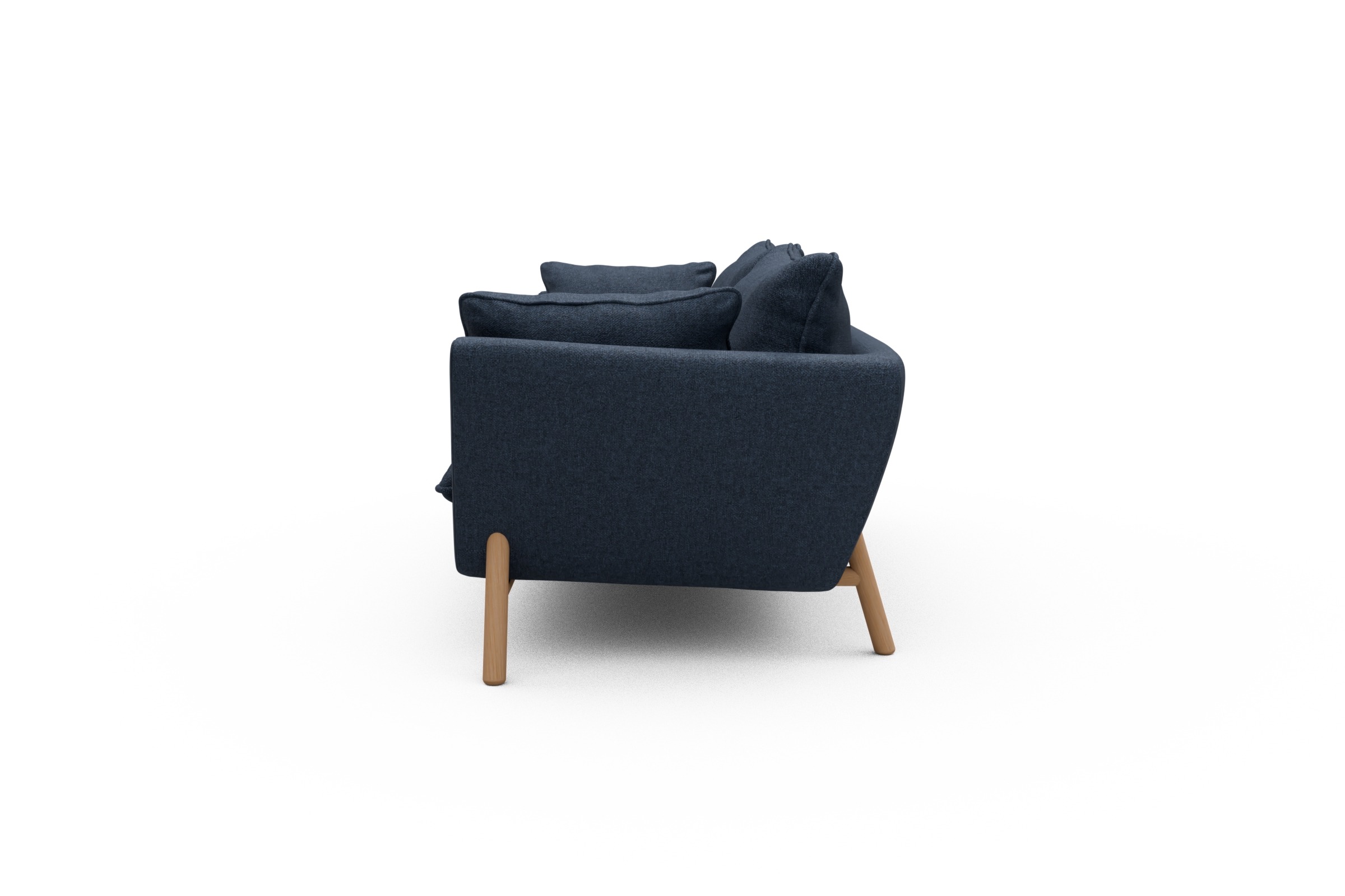 Sofa Emil PREMIUM 3-Sitzer Beinfarbe Eiche Natur Sama-Deep-Blue