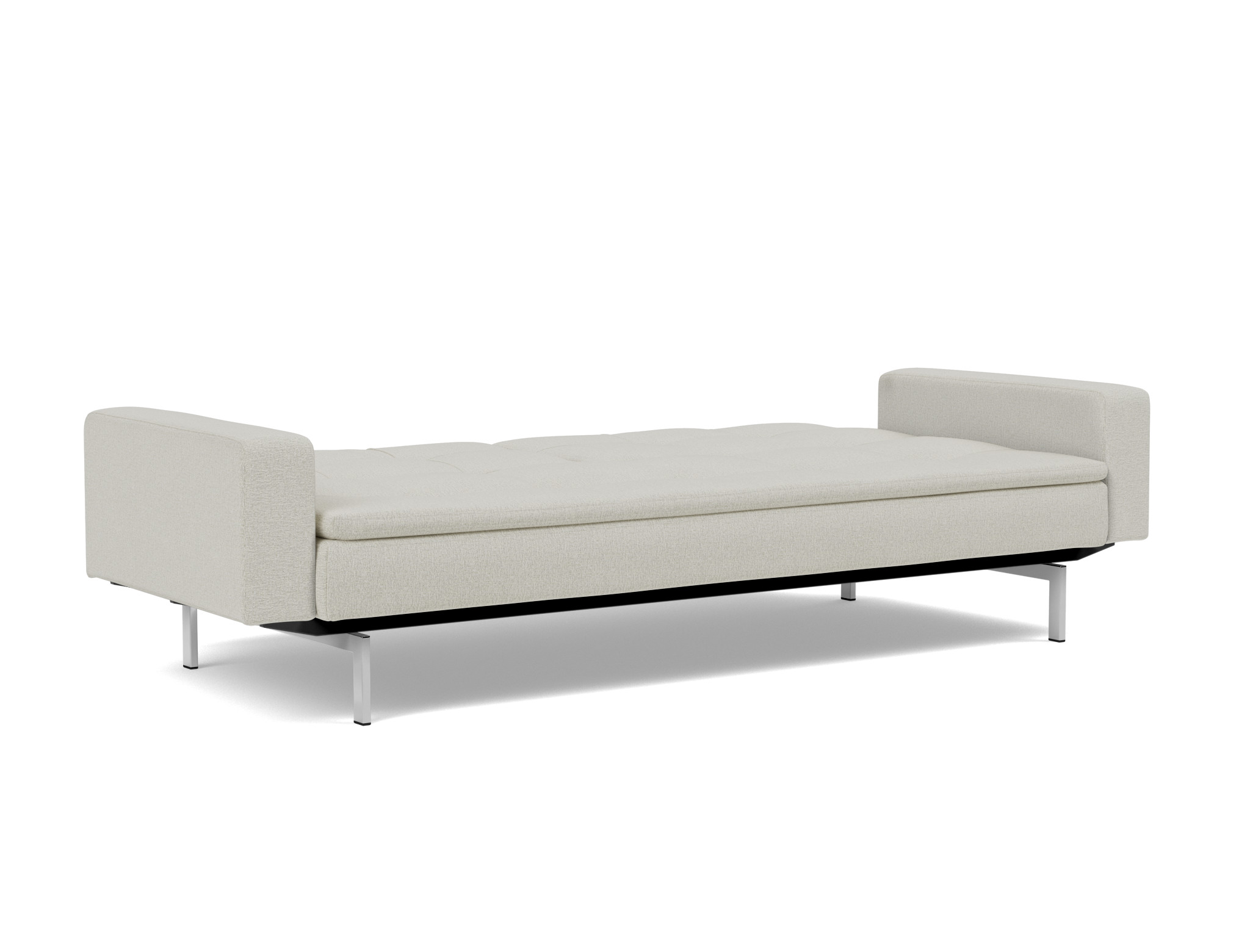 Schlafsofa Dublexo mit Armlehnen Flachgewebe Mixed Dance 527-Natural Beine Chrom