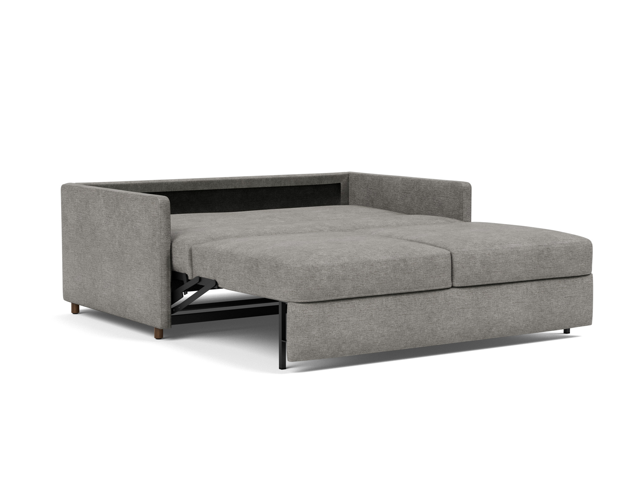 Schlafsofa Neah mit Slim-Armlehnen 160 Flachgewebe Avella 282-Warm-Grey