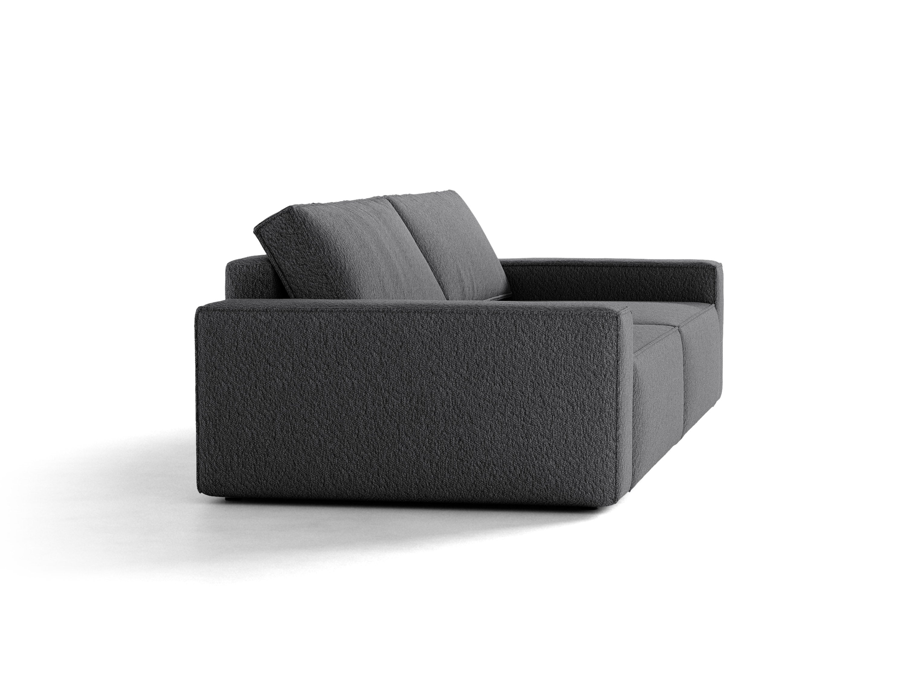 Micadoni Schlafsofa Jodie 3-Sitzer Boucle Baloo Dunkelgrau
