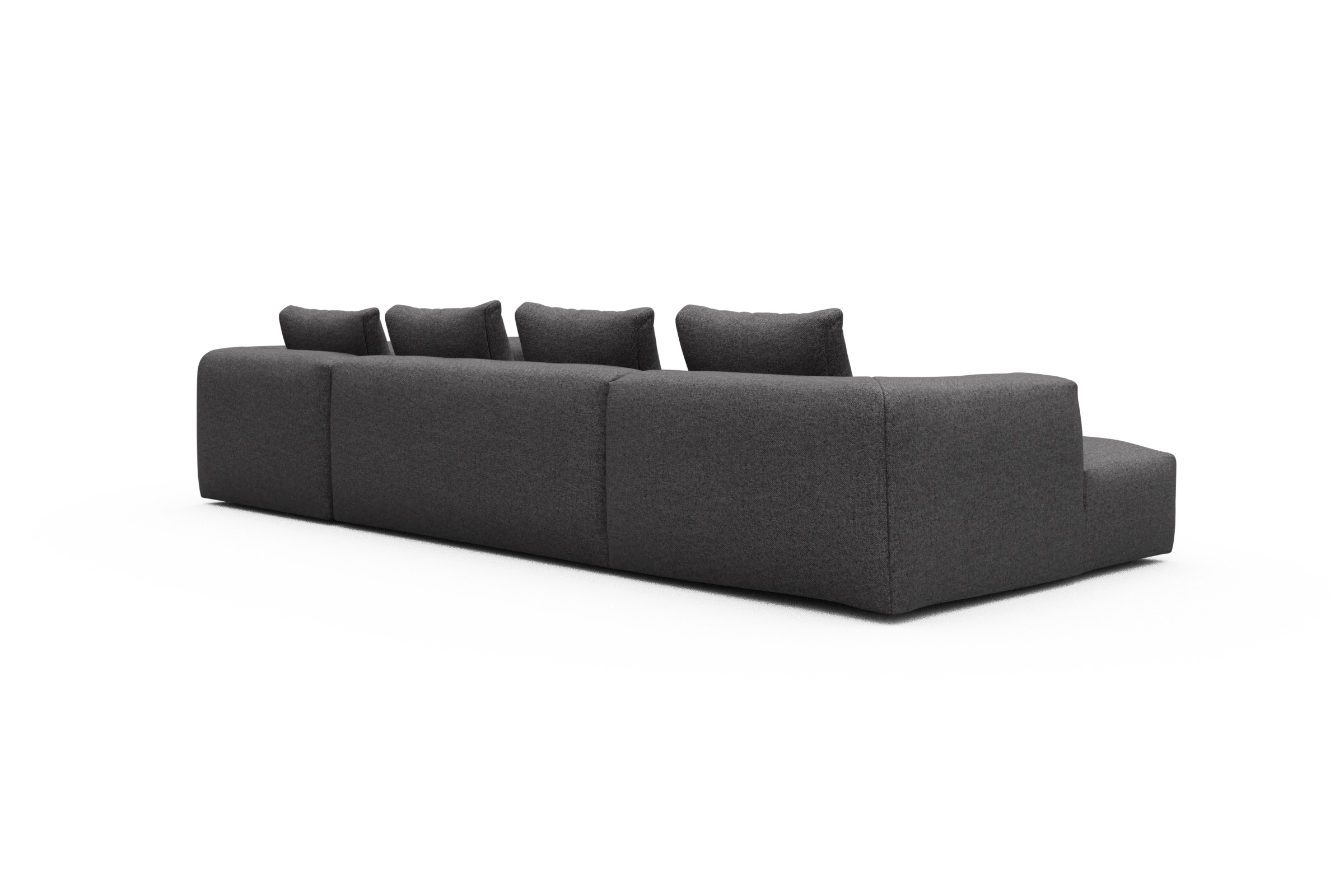 Wohnlandschaft Fred Chaiselongue links mit 2-Sitzer und lange Armlehne rechts Sama-Antracite