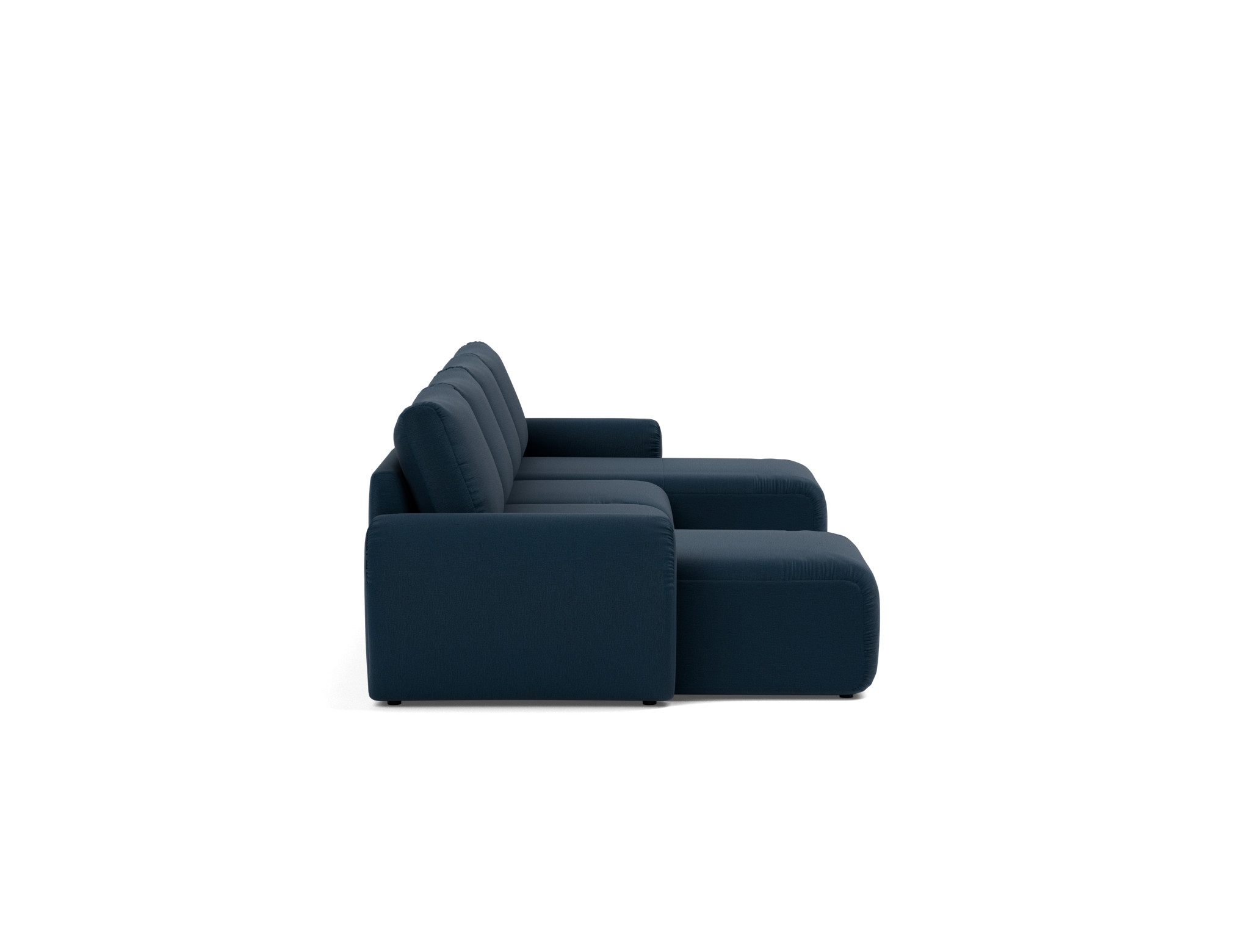 Schlafsofa Norum U-Form mit Curve-Armlehnen Flachgewebe Mixed Dance 528-Blue