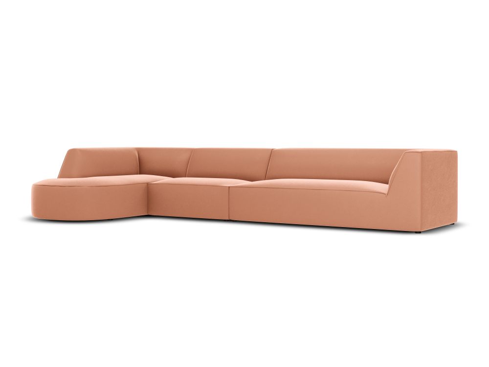 Cosmopolitan Design Ecksofa Siena 5-Sitzer abgerundet Samt Salvador Rosa Links