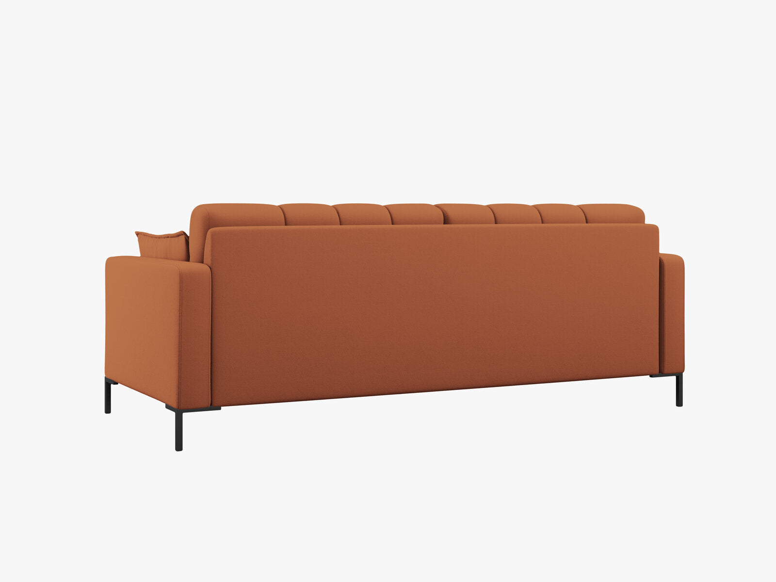 Micadoni Sofa Mamaia 3-Sitzer Strukturierter Stoff Neve Ziegel schwarze Beine