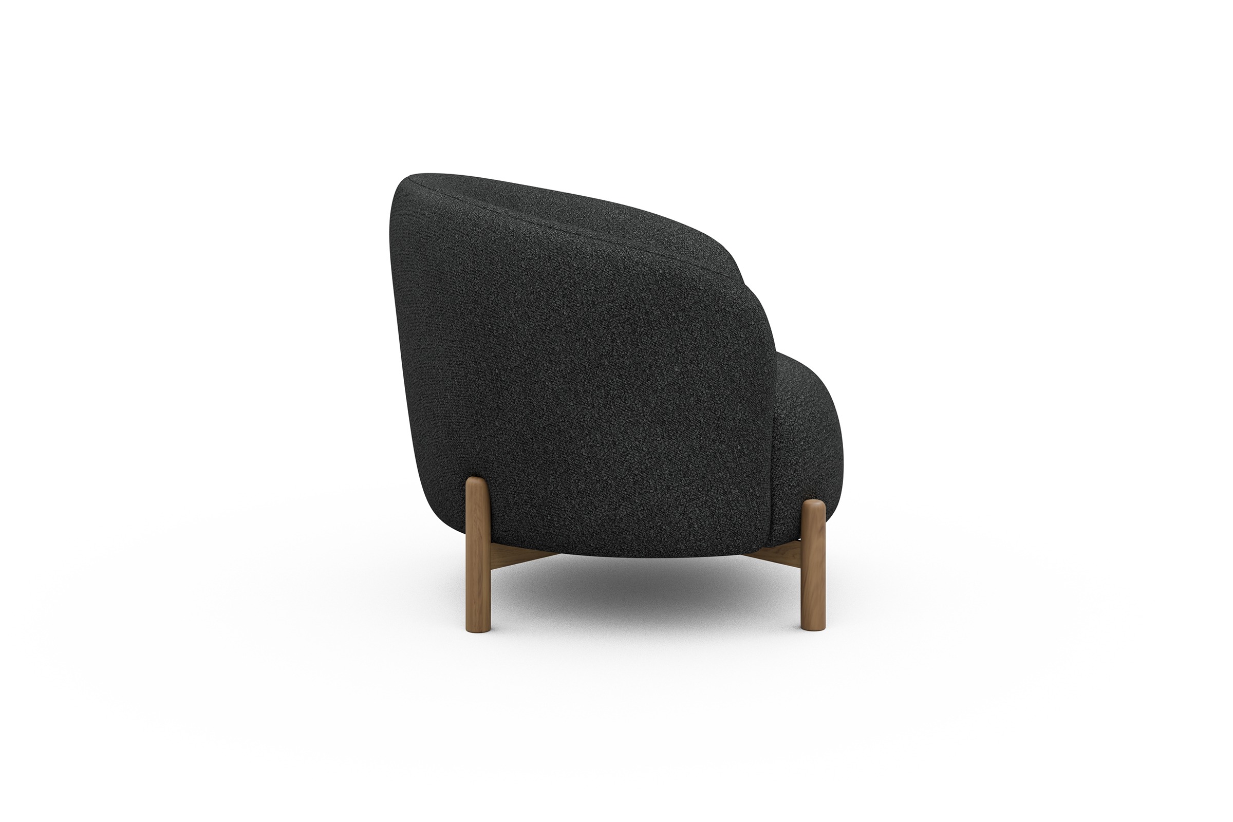 Sessel Ronda Holzbeine Eiche Natur Boucle-Charcoal