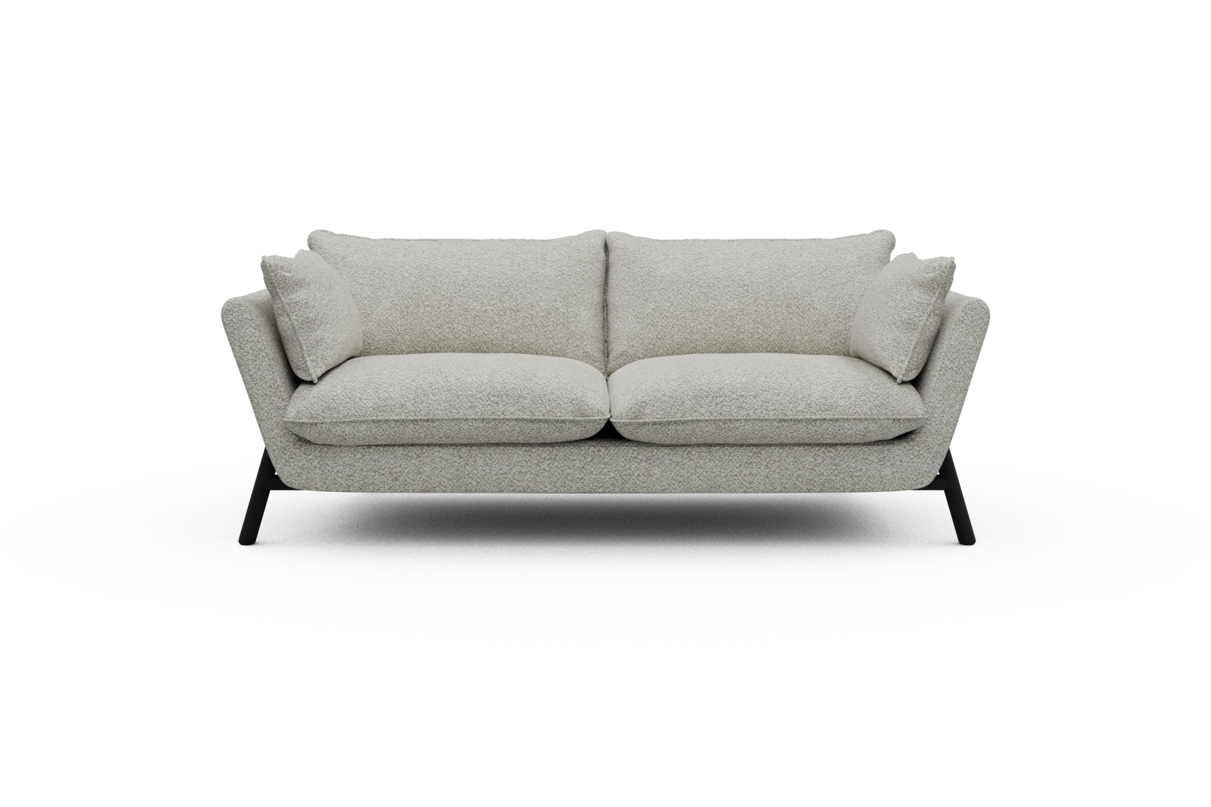 Skandi Home Sofa Emil PREMIUM 2-Sitzer Beinfarbe Eiche Schwarz Vanora-Warm-Sand moebelfaktor