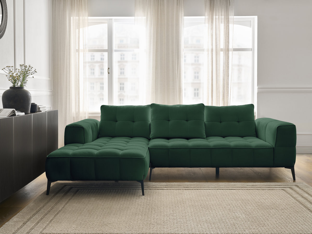 Bobochic Anis Ecksofa Strukturstoff Grün Ecke links