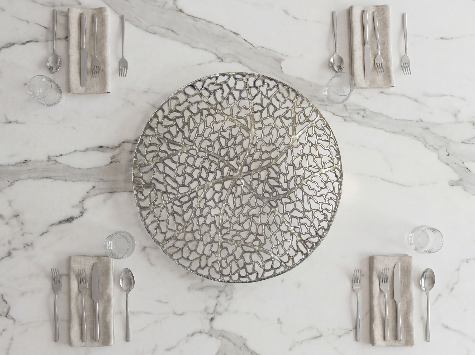 Dekoschale Lonevag Aluminium Silber Ø 44 cm