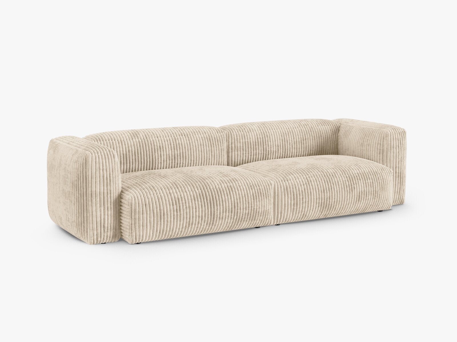 Micadoni Sofa Martina 4-Sitzer 90cm Sitztiefe Kord Tilia Helles Beige