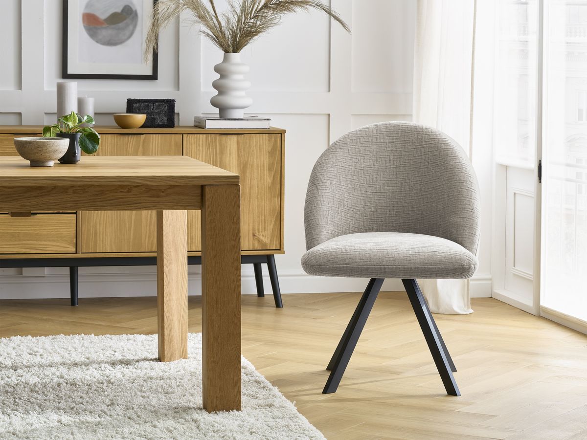 Bobochic Lalie Esszimmerstuhl mit Sternfuß Strukturstoff Beige