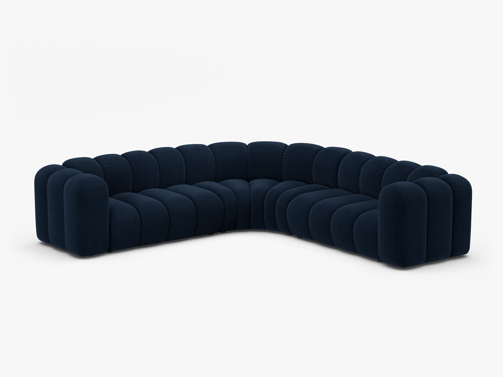 Micadoni symmetrisches Ecksofa Lupine 5-Sitzer mittelgroß Samt Salvador Königsblau
