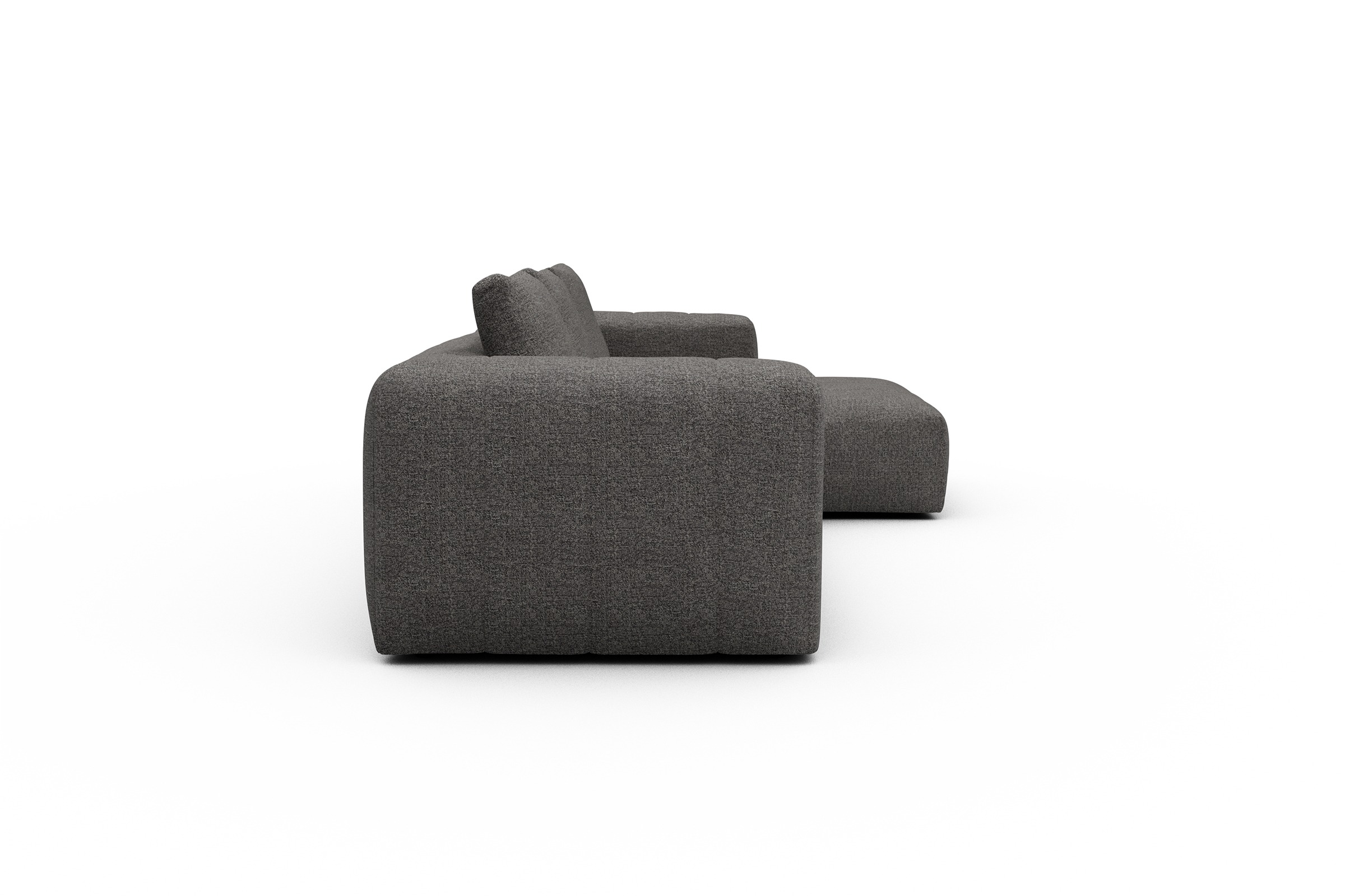 Ecksofa Hugo 2,5-Sitzer Armlehne links mit Chaiselongue Carreno-Salt-and-Pepper