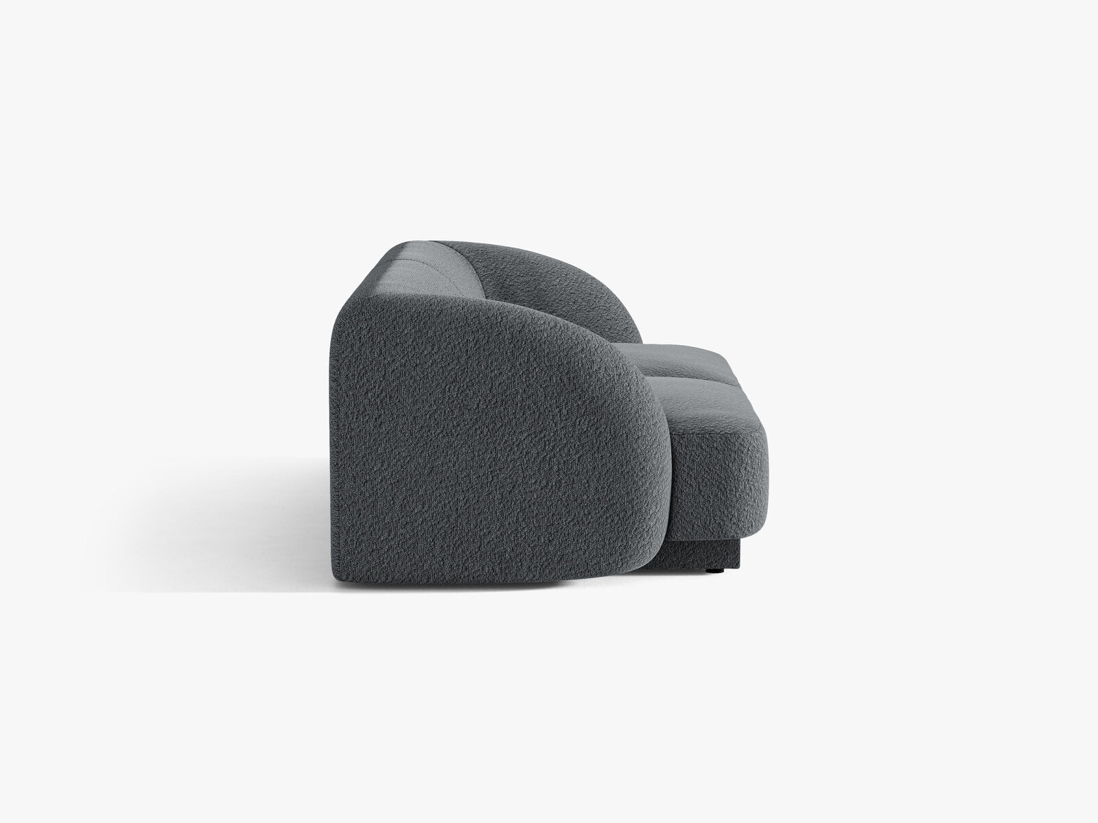 Micadoni Sofa Miley 2-Sitzer Boucle Baloo Dunkelgrau