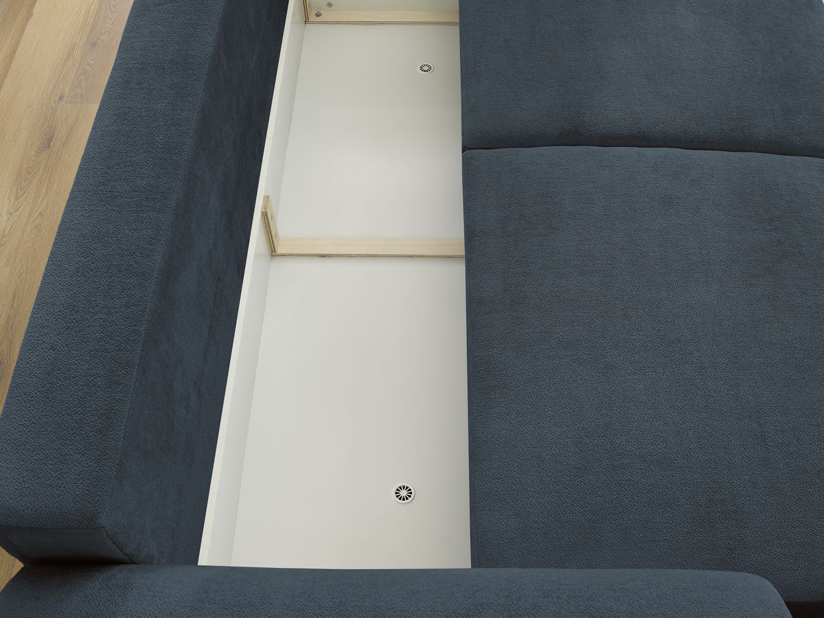 Bobochic Lucien Schlafsofa 3-Sitzer mit Bettkasten Stoff Dunkelblau