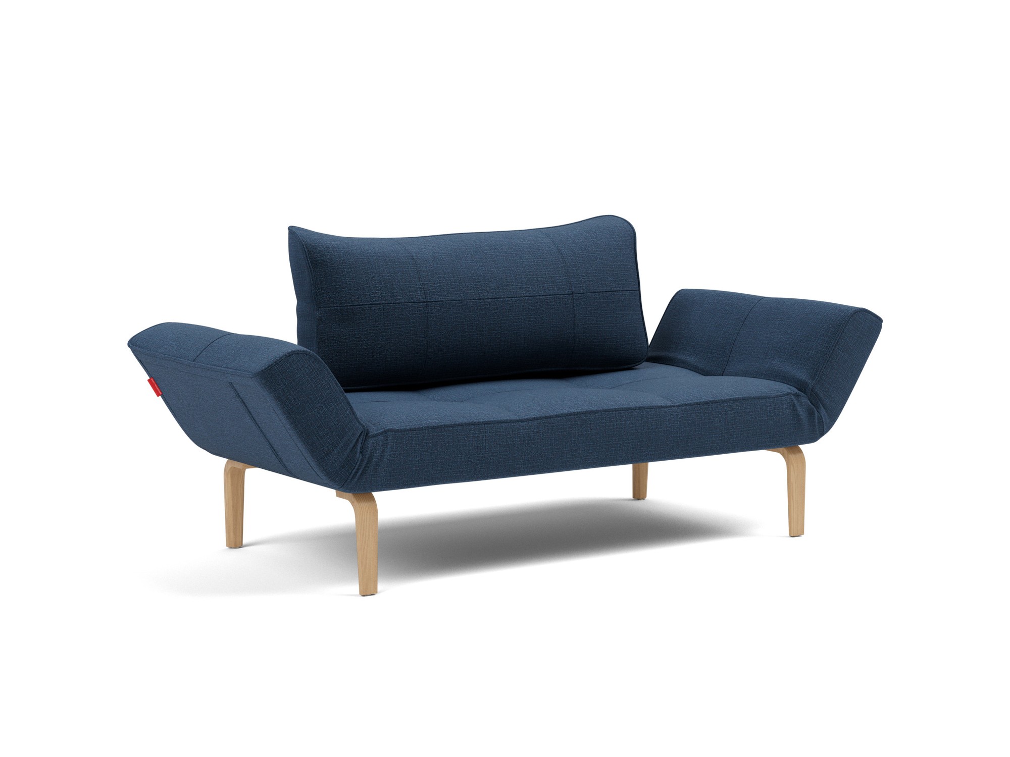 Tagesbett Zeal Chenille Esina 414-Indigo-Blue Beine Bow Eiche