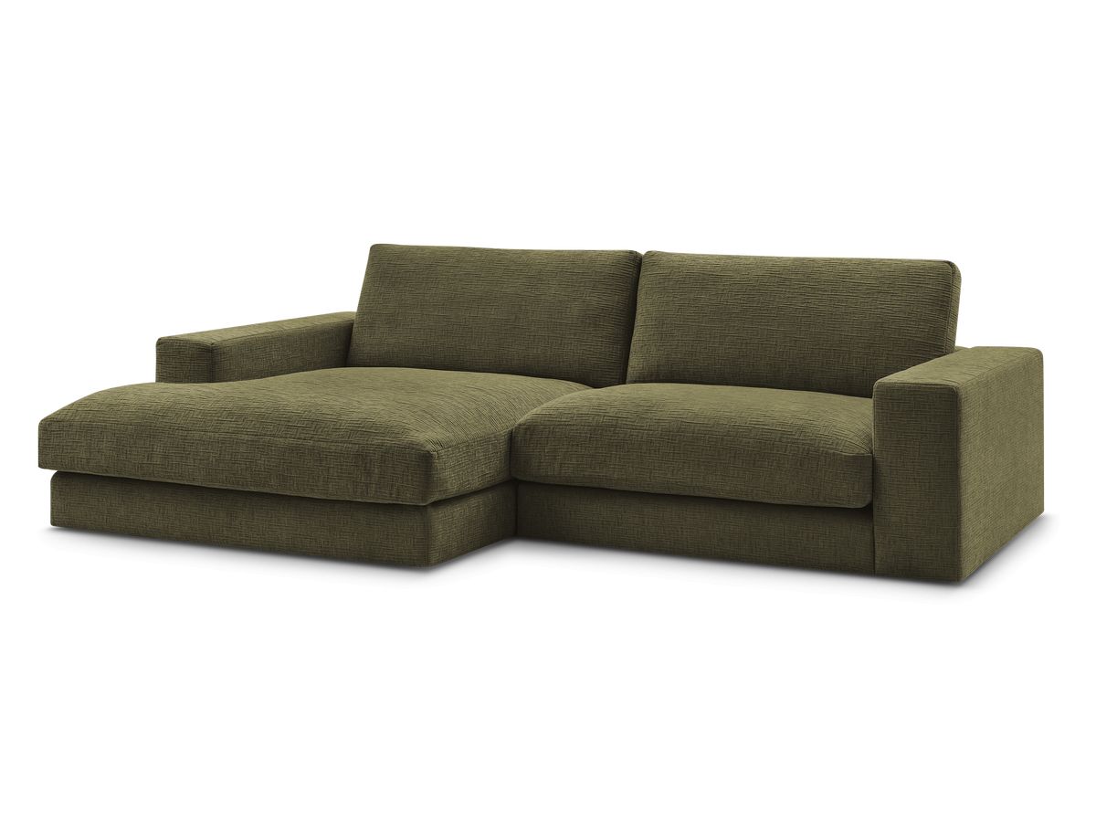 Bobochic Leonard Ecksofa 274 × 159 cm Strukturstoff Grün Ecke links