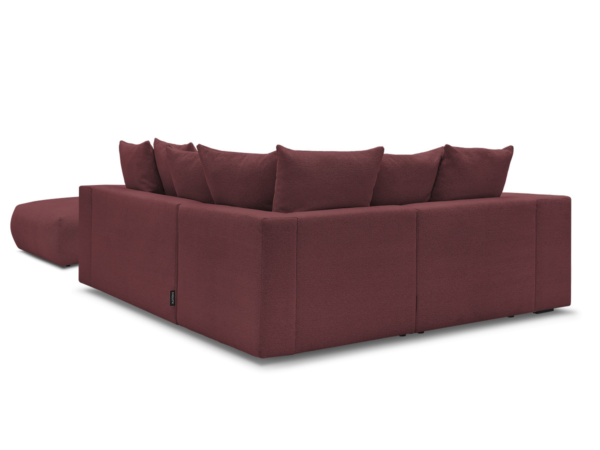 Bobochic Voltaire Ecksofa mit Pouf 268 × 214 cm Melange-Stoff Rot Ecke links
