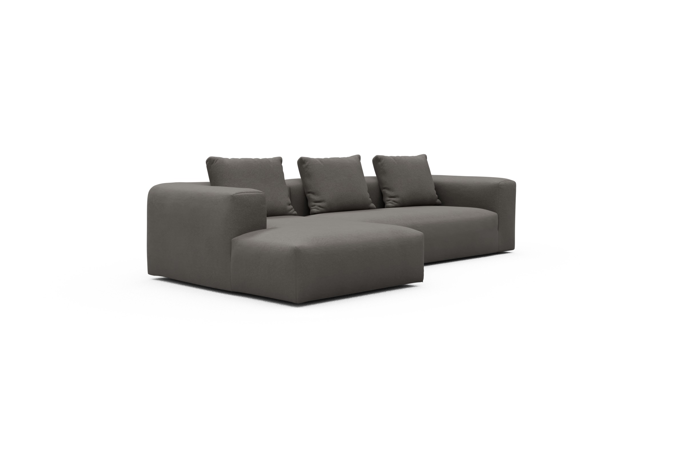 Ecksofa Fred Chaiselongue links mit 2,5-Sitzer Satya-Taupe