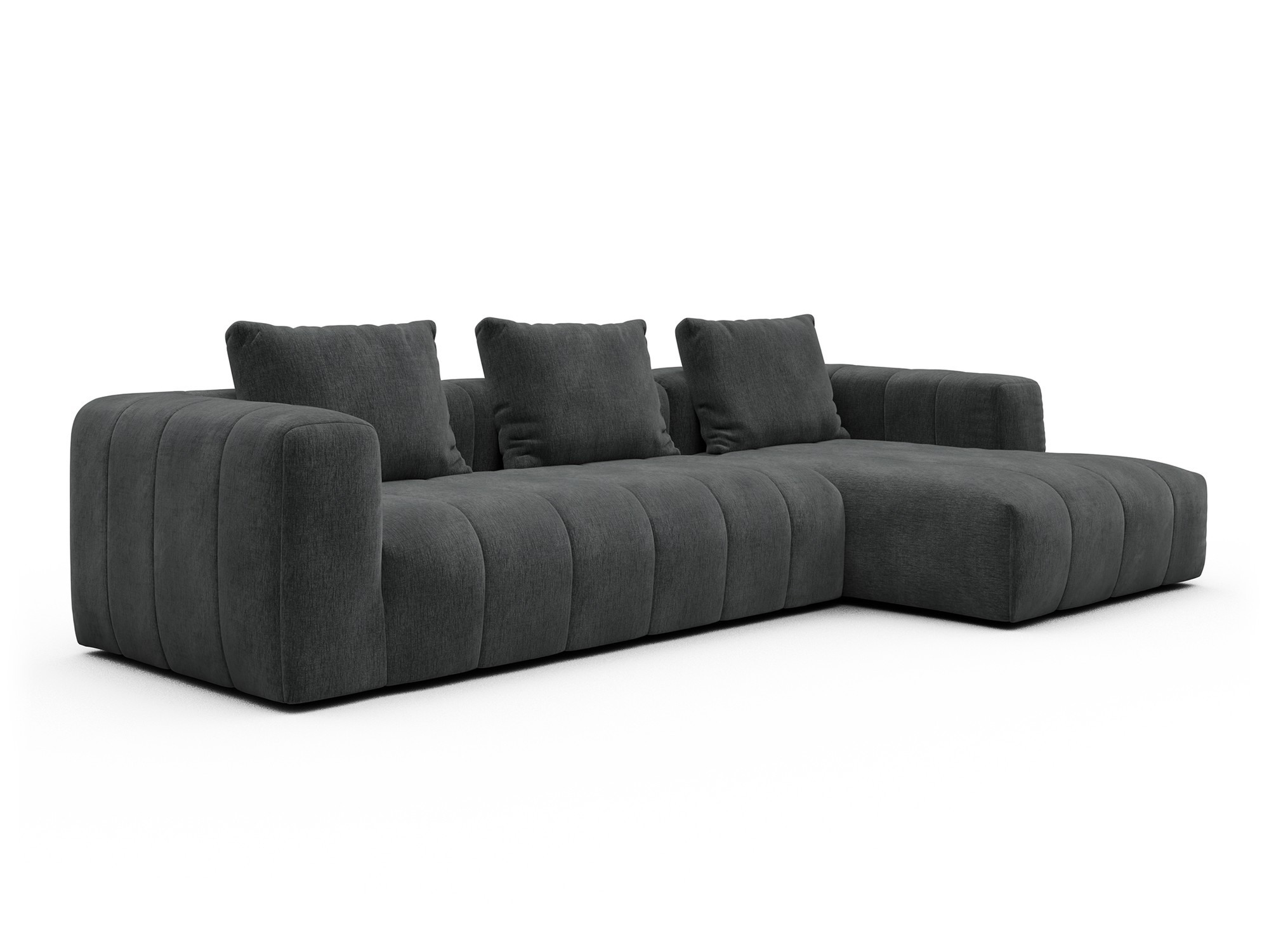 Hugo 2,5-Sitzer Armlehne links mit Chaiselongue Smooth-Deep-Warm-Grey moebelfaktor