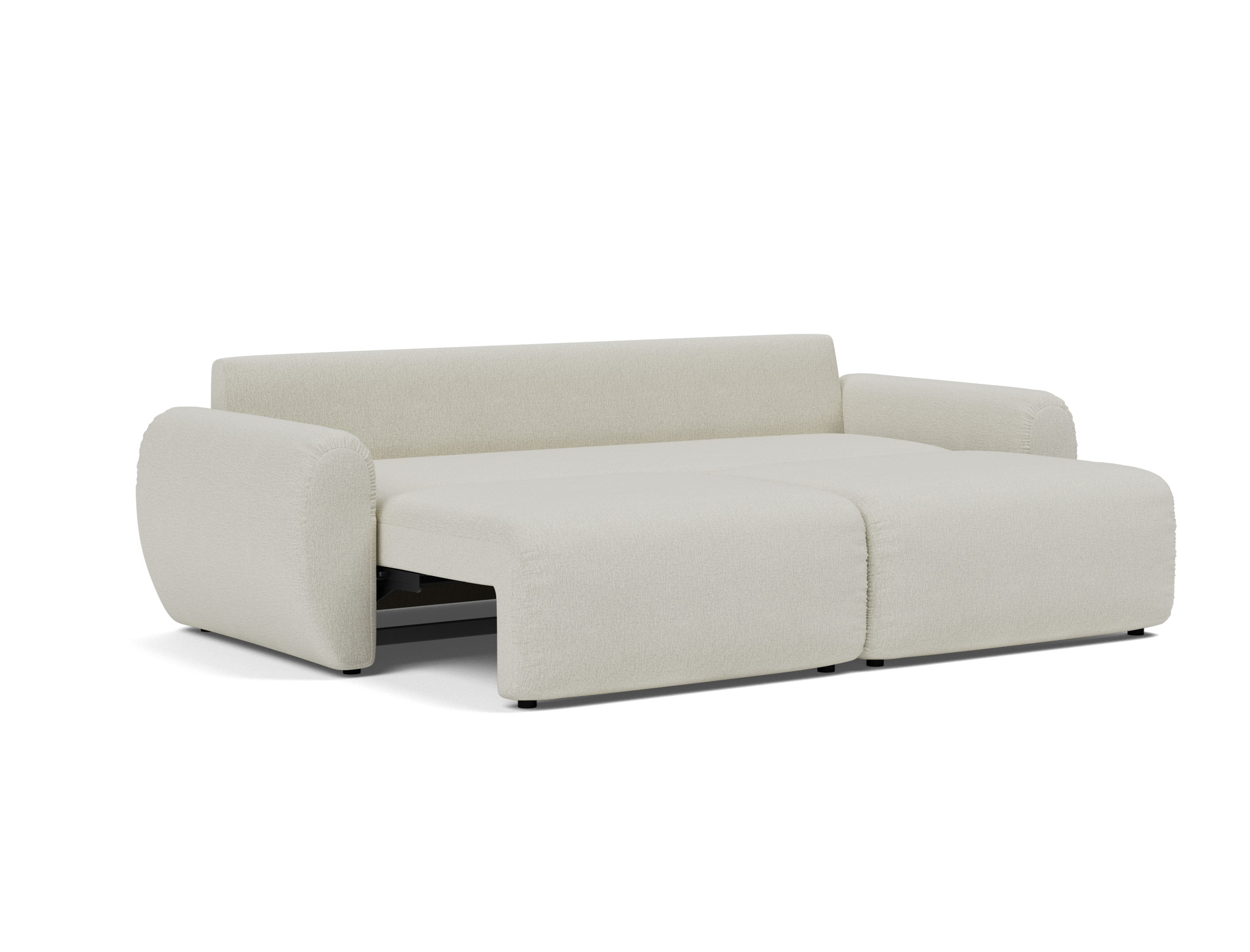 Schlafsofa Norum mit Curve-Armlehnen Flachgewebe Mixed Dance 527-Natural