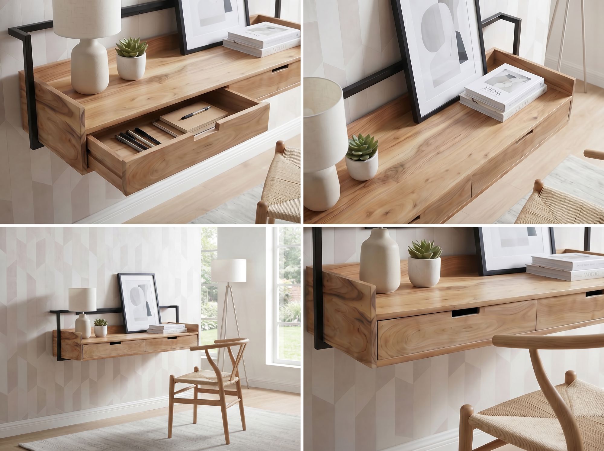 Schreibtisch Prestfoss Akazie Massivholz 120 × 38 × 37 cm