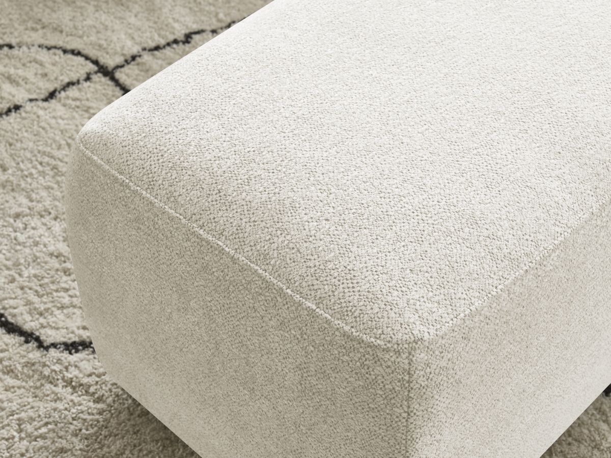 Bobochic Atilla Pouf Melange-Stoff Weiß