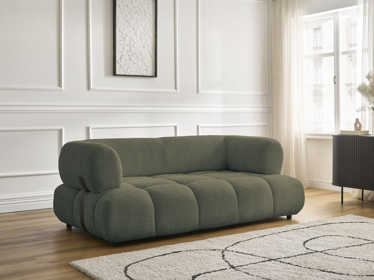 Bobochic Alya Sofa 2-Sitzer Bouclé-Stoff Grün