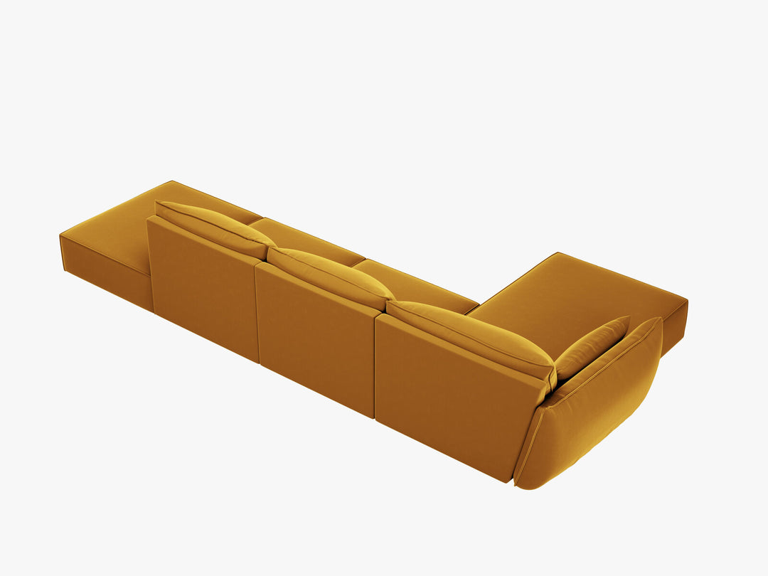 Micadoni Ecksofa Kaelle 5-Sitzer Links Samt Bluvel Gelb