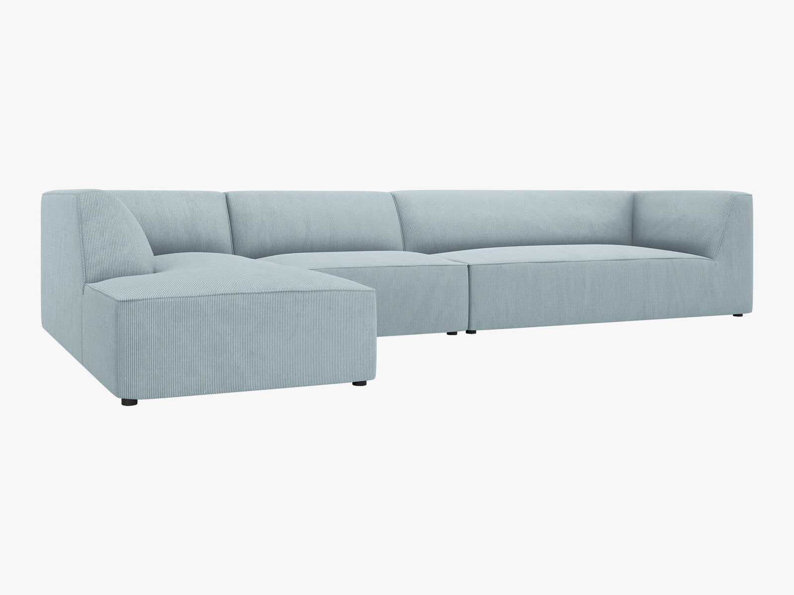 Micadoni Ecksofa Ruby 5-Sitzer Links Kord Scala Hellblau