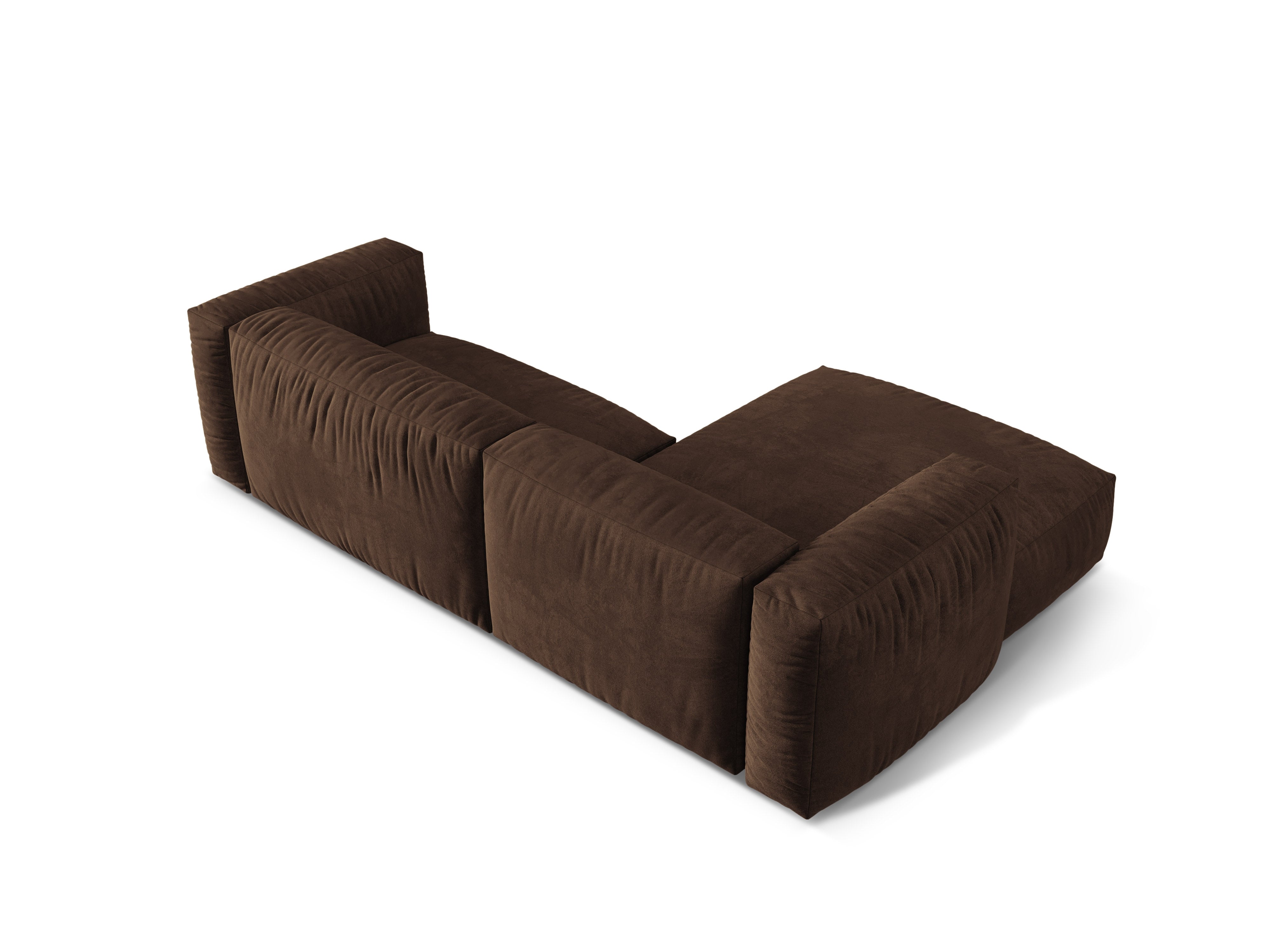 Micadoni Ecksofa Martina 2-Sitzer Samt Vogue Schokolade Links
