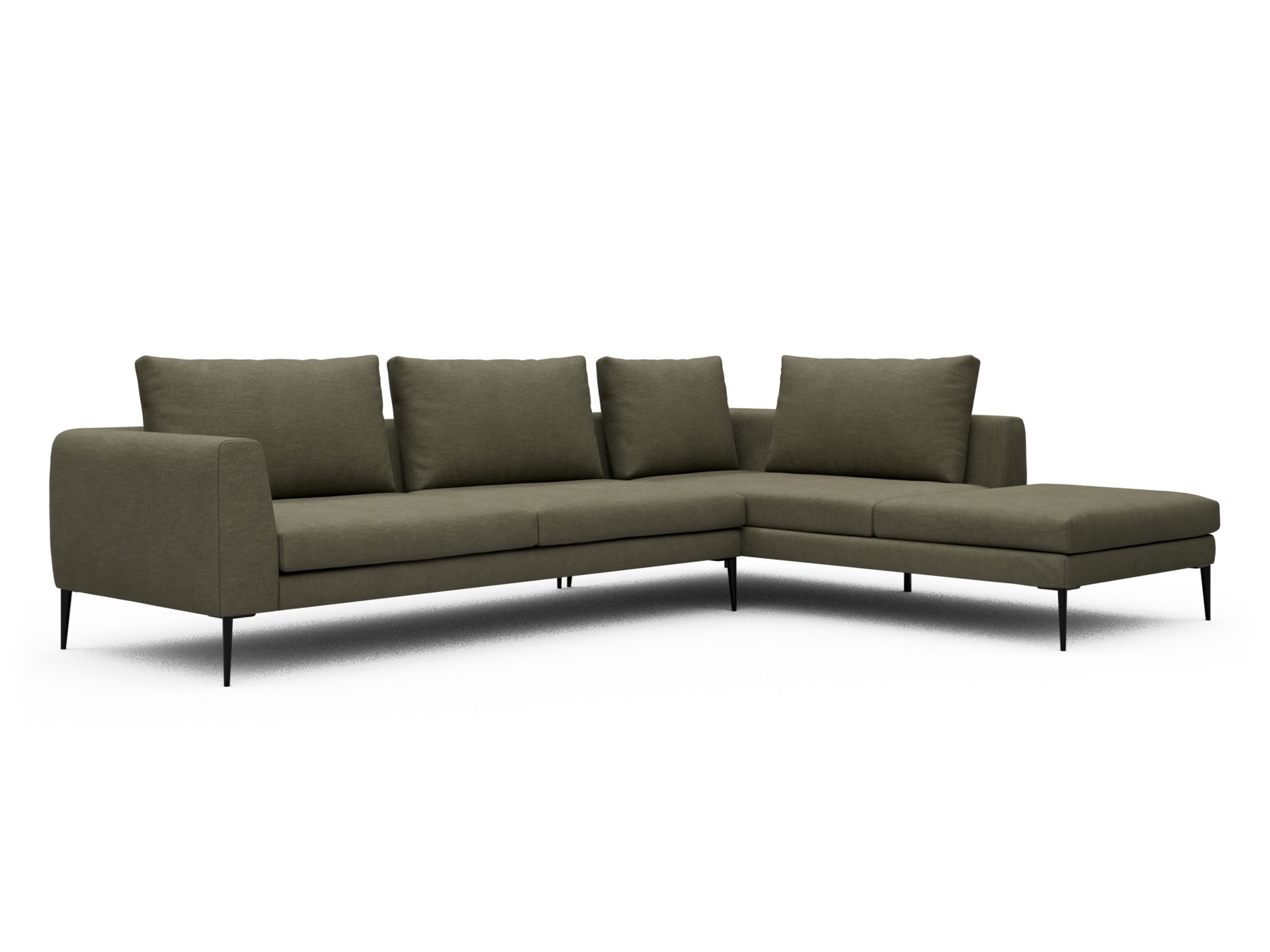 Skandi Home Ecksofa Paul Relax-Ecke rechts mit 3-Sitzer Vivus-Dusty-Olive moebelfaktor