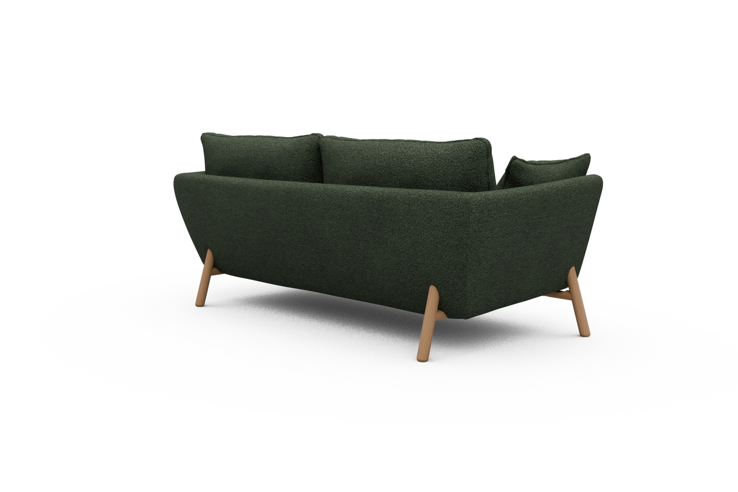 Sofa Emil 2-Sitzer Beinfarbe Eiche Natur Vanora-Deep-Green