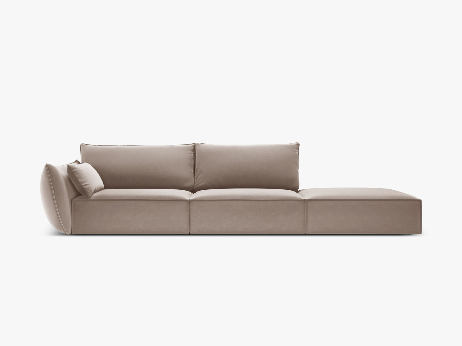 Micadoni Sofa Kaelle 4-Sitzer Rechts Samt Cappuccino